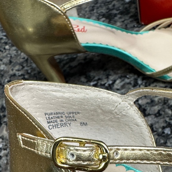 Violet & Red women’s Gold and Green Heels NWT 8 - Picture 3 of 15